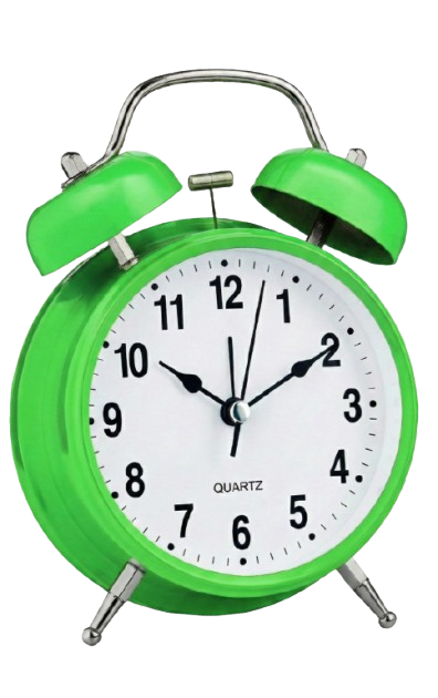 Green alarm clock